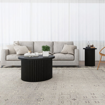 Table basse, ensemble de 2, table basse ronde, tables d'appoint modernes, table de bout moderne pour le salon, appartement