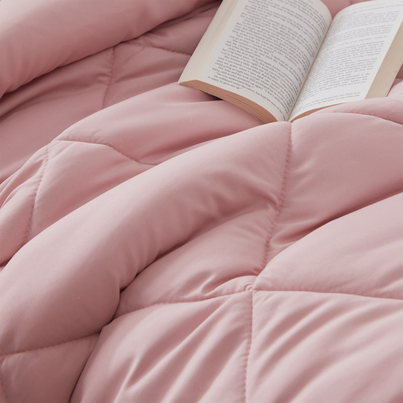 Édredon réversible pour lit simple TG, Rose argenté