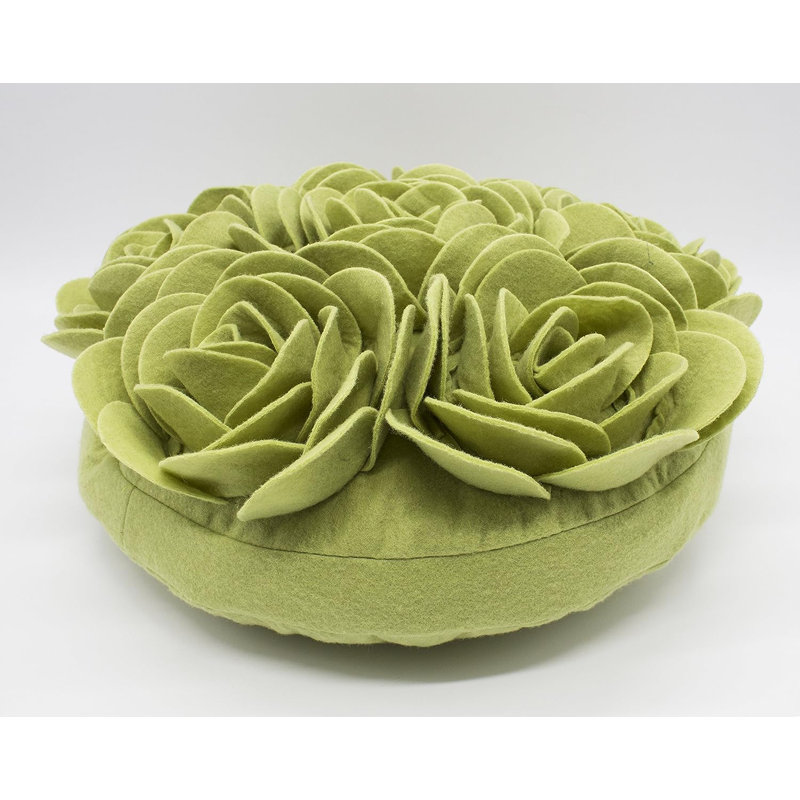 Floral Pillow Cover, Lime