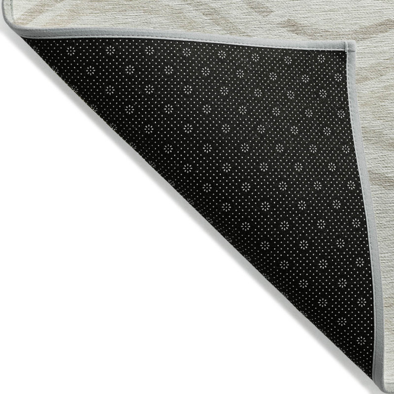 Tapis intérieur lavable abstrait beige ivoire 3 pi x 5 pi