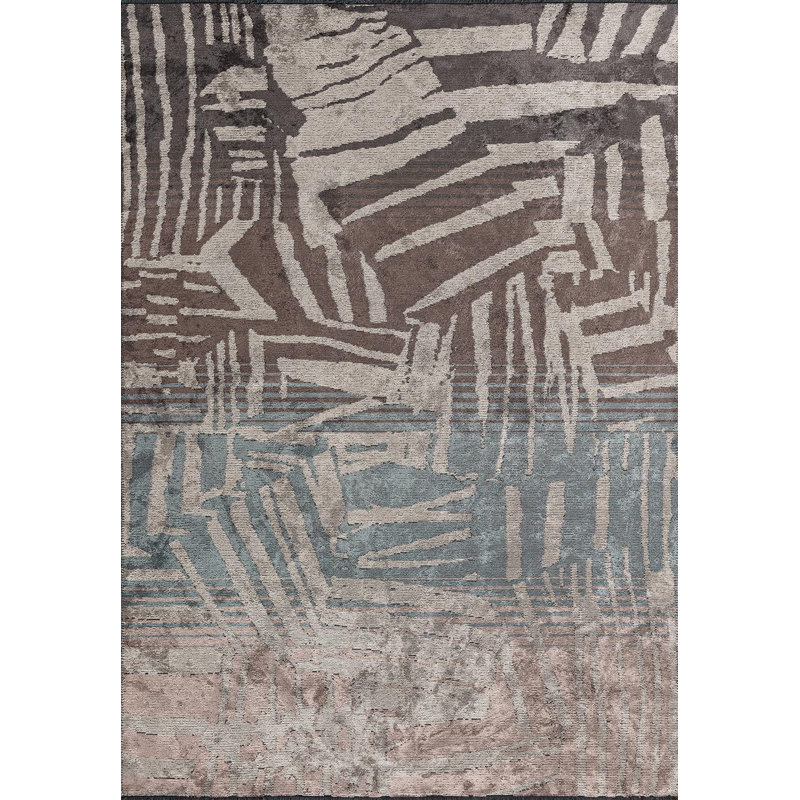 Tapis contemporain à imprimé animalier, Carré 9 pi