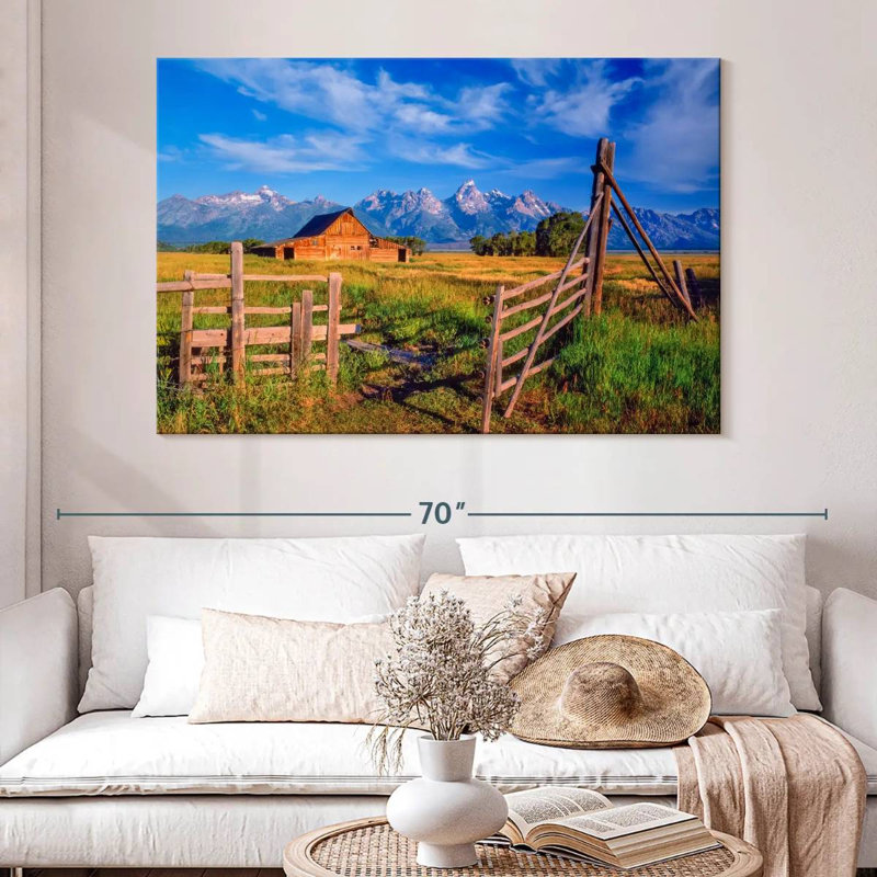 Alvord Tetons Rustic Barn, 34" H x 51" W