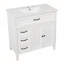 Meuble-lavabo autoportant de 36 po avec lavabo en céramique, tiroirs à fermeture en douceur et grand rangement-308581570