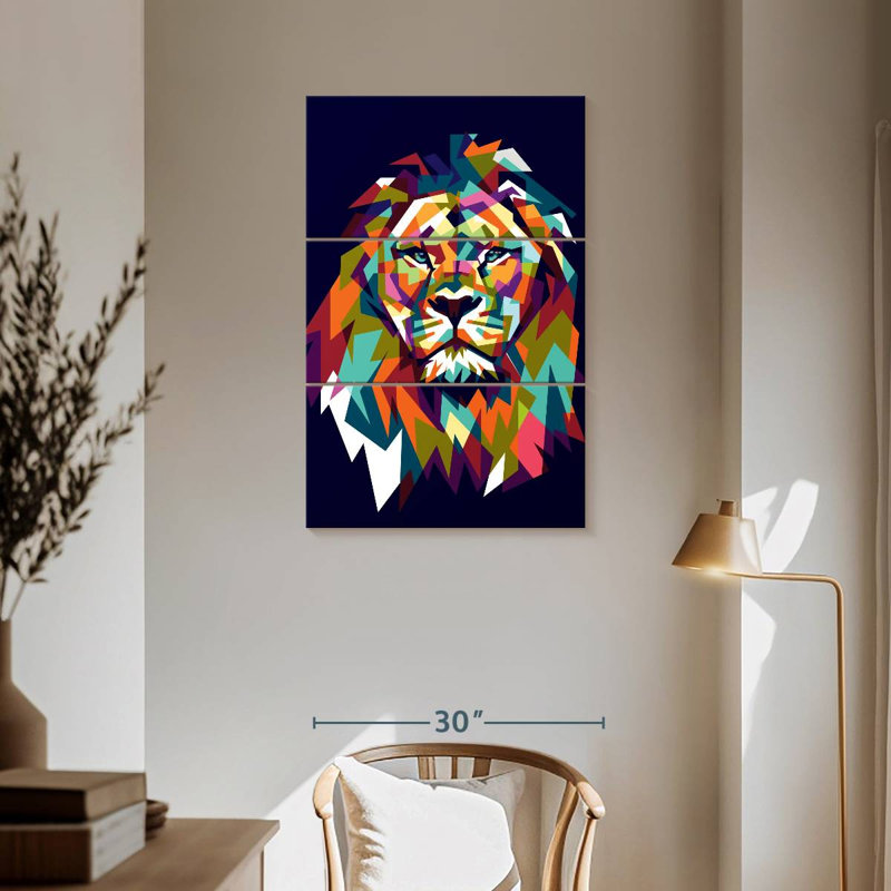 Brampt Lion Head Mosaic, 57" H x 36" W