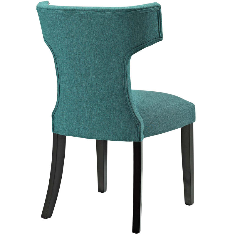 Modway Curve Fabric Dining Chair, Teal Plainweave