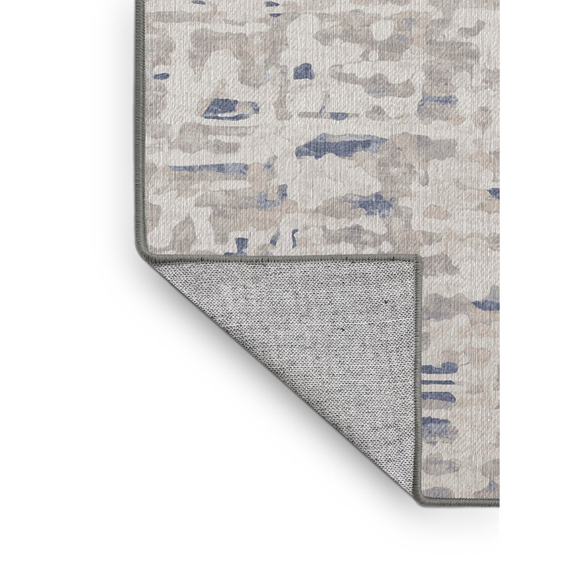 Machine Washable Gray Area Rug, Square 3'