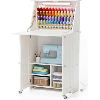 Sewing Table Sewing Machine Desk With Under Cabinet Lights