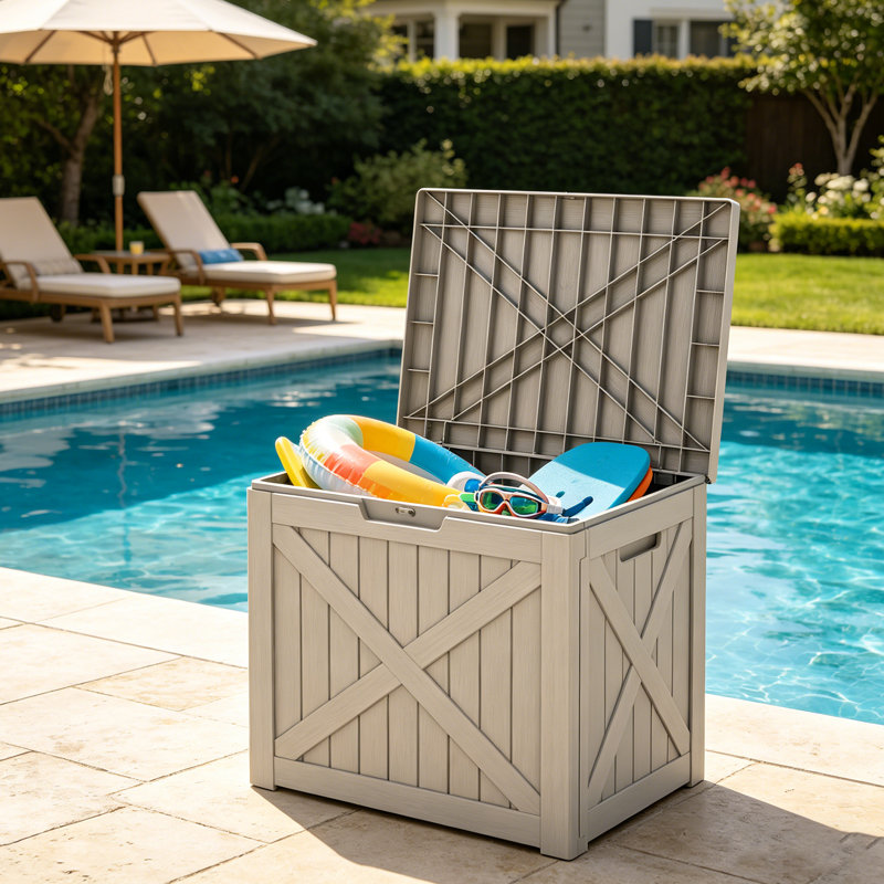 Boîte de rangement pour terrasse 35 po, Boîte de rangement pour patio 35 gallons