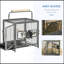 19" Travel Bird Cage Parrot Carrier With Handle Wooden Perch For Cockatiels, Conures, Black