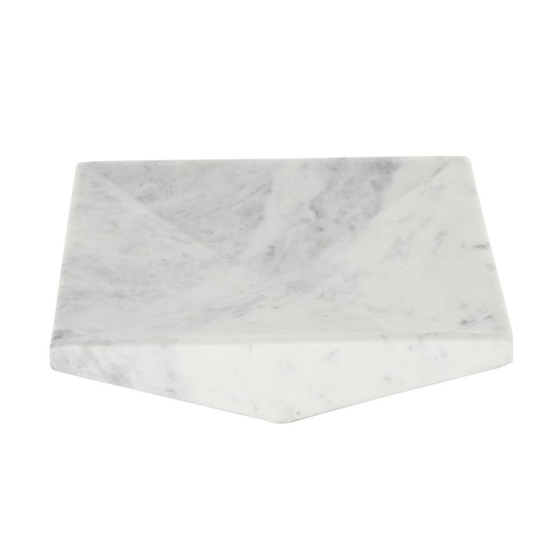 Plateau Lucien et marbre gris, H 2,15 po x l 10 po x P 10 po