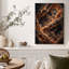 Motifs orange vif évoquant des racines sur toile de pierre foncée-1663110208