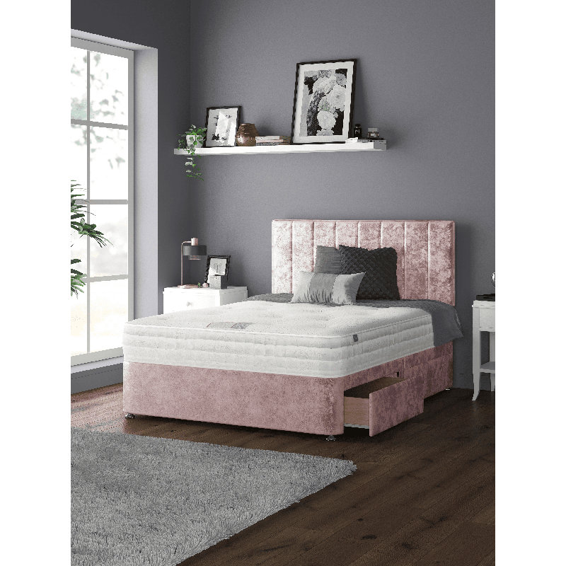 Ohiowa Divan Bed Base, Pink, Single (3'), No Drawer