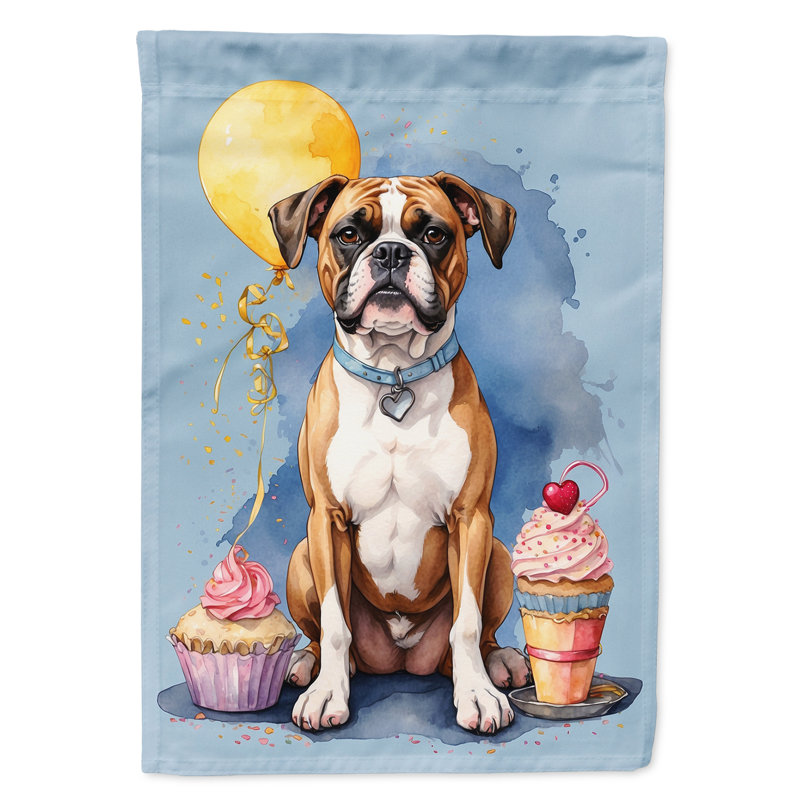 Drapeau de jardin «Happy Birthday», Boxer 
