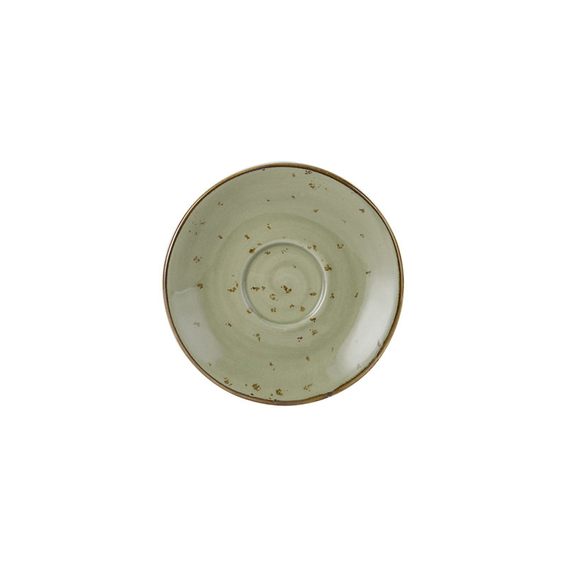 Soucoupe en porcelaine 5 po Artisan Geode, Geode olive