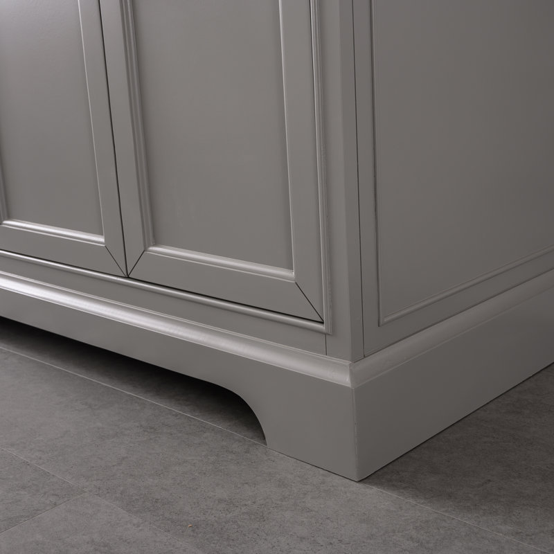 Thompson 72" W Double Bathroom Vanity, Gray/Brushed Nickel