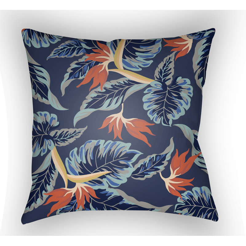 Tropical Indoor/Outdoor Throw Pillow, 18" H x 18" W x 4" D