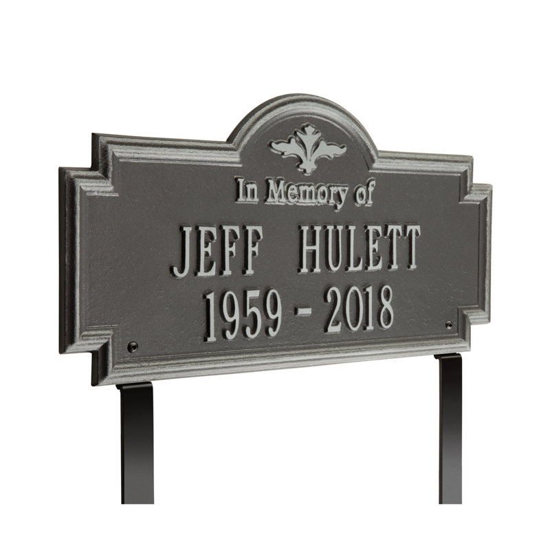 Arlington 'In Memory of' Memorial Plaque, Yes, Pewter/Silver