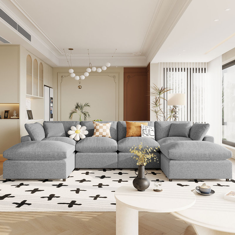 Canapé modulaire Ryle, Polyester gris