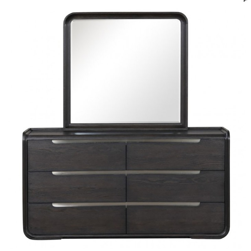 Commode 6 tiroirs avec miroir Fahimul