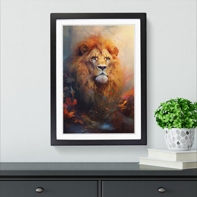 XYZ-FRM-V1223-4281 Lion Romanticism - Single Picture Frame Print on Wood
