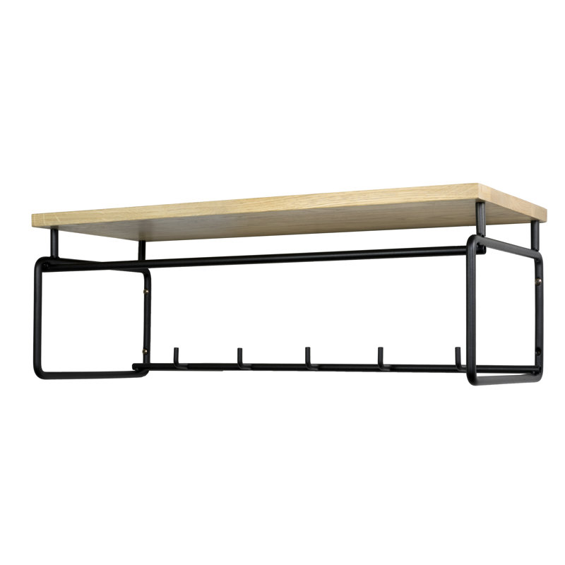 Wall 5 - Hook Wall Mounted Coat Rack, Black