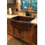 30" Hammered Copper Rounded Apron Front Single Basin Kitchen Sink with Barrel Strap Design