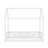 Twin Size Wood House Bed with Fence and Door, White-2107941735-2107941728