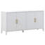 Armoire de rangement à motif de vagues de 63,1 pouces avec 4 portes, buffet pour chambre à coucher, armoire en bois aggloméré et en bois de pin avec poignées en métal, organisateur de grande capacité
