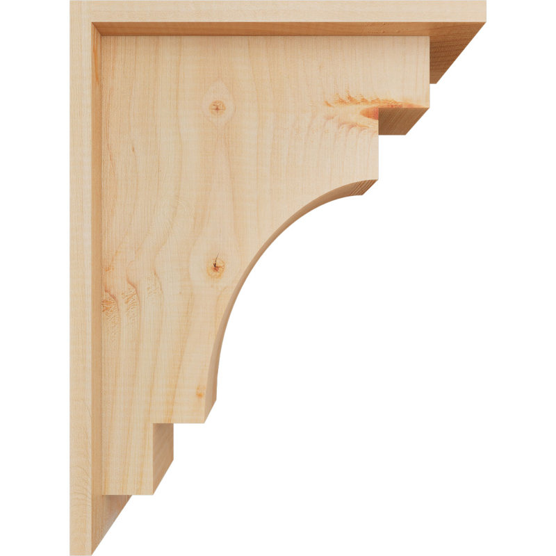 Corbeau lisse méditerranéen avec plaque arrière, sapin Douglas, l 5 1/2 po x P 12 po x H 16 po, H 16 po x l 5,5 po x P 12 po
