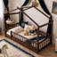 Structure de lit simple en bois avec garde-corps et lattes, blanc-1520859703-1520859706