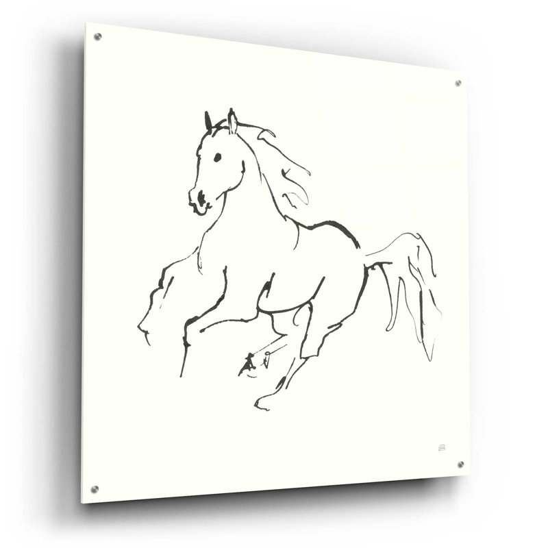 «Line Horse III» par Chris Paschke - reproduction de dessin sans cadre, H 36 po x l 36 po x P 0,2 po