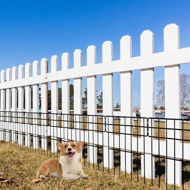 43cm H x 33cm W Metal Animal Barrier Fence, 10 Pack Decorative Garden Border, No Digging Patio Fence, 3.3m Total Length