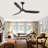 Black Solid Wood Ceiling Fan With Light-1699609426