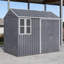 Double Door Garden Storage Shed with Lock, 8 x 5.5 ft, Galvanized Steel, Soft Grey