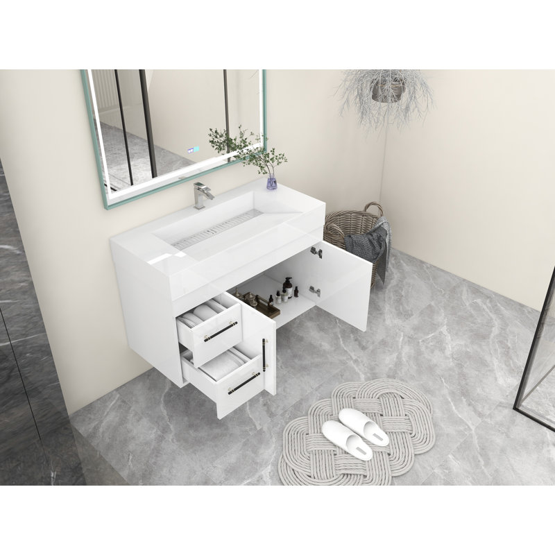 Ensemble de meuble-lavabo simple 42 po, Blanc ultrabrillant