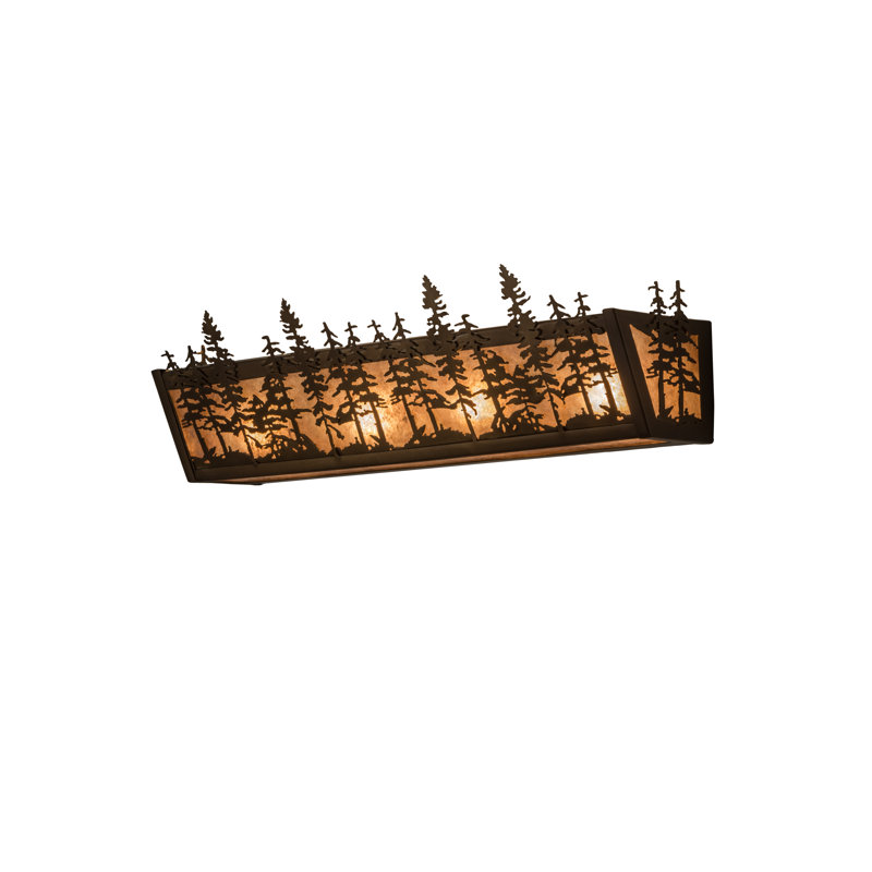 Rustic Lodge 4 - Light Bath Bar, Antique Copper, 6.5" H x 24" W x 6" D, Silver