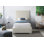 Lit plateforme tapissier en bois massif Crosby