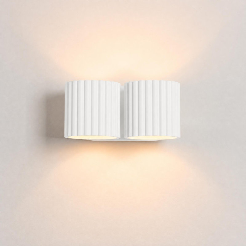 Aura Aluminium Flush Mounted Sconce, 21x12x10 cm, White, 2 Lights