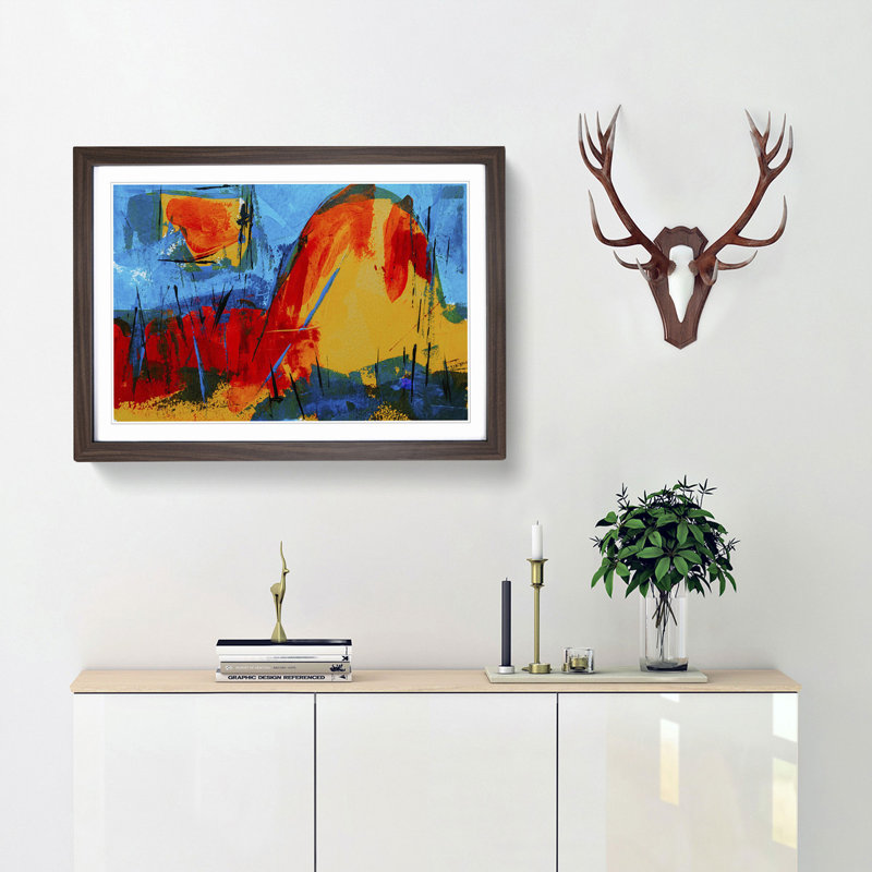 Abstract Vol.40 by S.Johnson - Framed Print, 27cm H x 36cm W x 2cm D, Walnut Framed