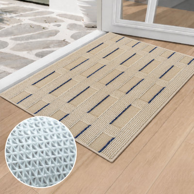 Indoor Outdoor Doormat, Non-Slip Absorbent, Resist Dirt, Machine Washable, Entry Decor Rug