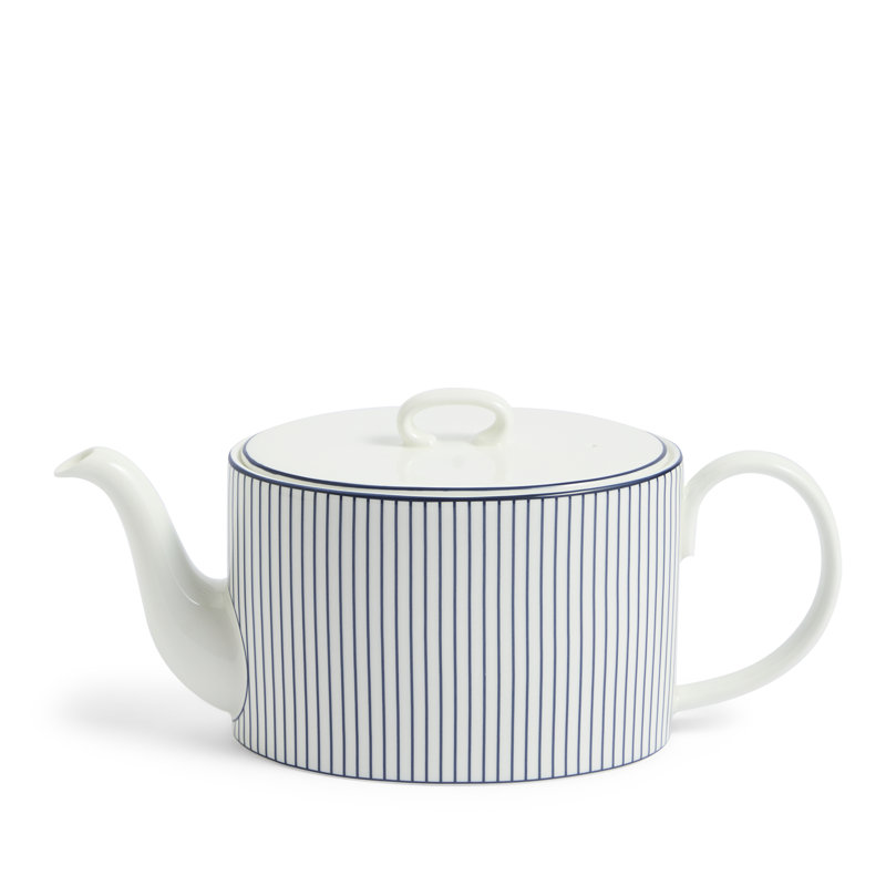 Wedgwood Gio Teapot 31.7floz Pinstripe White