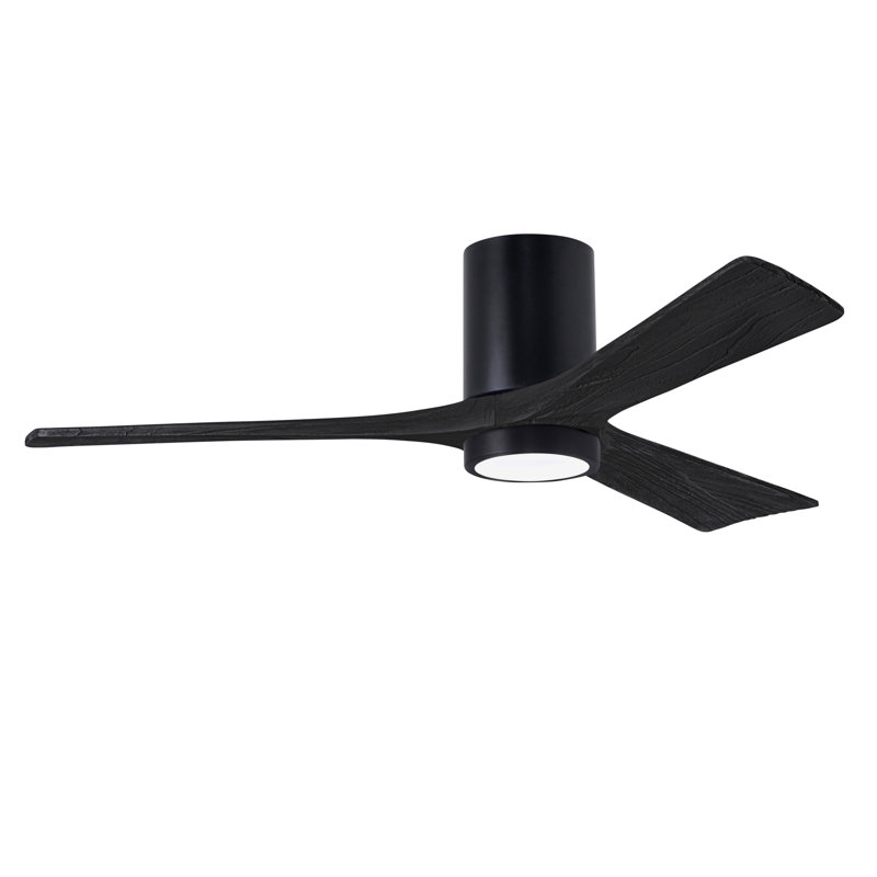 Olivier Ceiling Fan with LED Lights, Matte Black, Matte Black, 52"