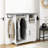 40.5"H White Ironing Cart With Ironing Board Clothes Rods Iron Rack Wheels And Adjustable Shelf