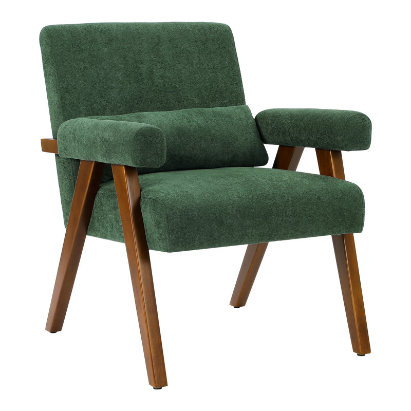 Fauteuil d'appoint Classic, Vert laine d'agneau, Brun