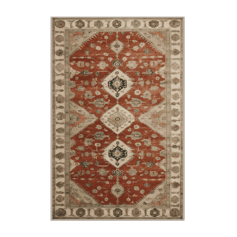 Tapis beige surteint lavable à la machine, Tapis de couloir 2 pi x 4 pi