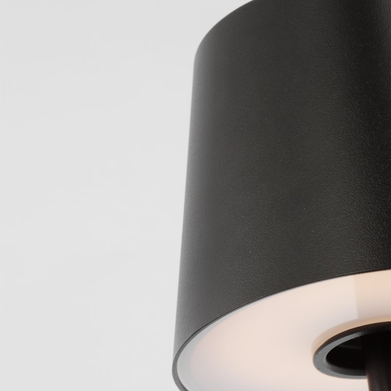 Sean Lavin Nevis Short Accent Rechargeable 1-Light Table Lamp in Matte White with Matte White shade, Black
