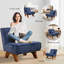 Chaise longue d'appoint rembourrée avec coussin 29,5 po Drayk-1056928949