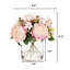 Arrangement de fleurs de pivoines artificielles mélangées dans un vase en verre avec de l'eau artificielle (rose)-1505443486