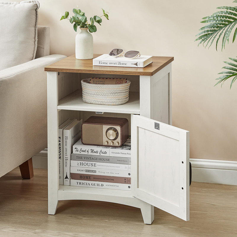 Table de chevet Farmhouse, Blanc rustique