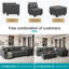 Canapé modulaire réversible de l 143 po avec repose-pieds avec rangement-120796065
